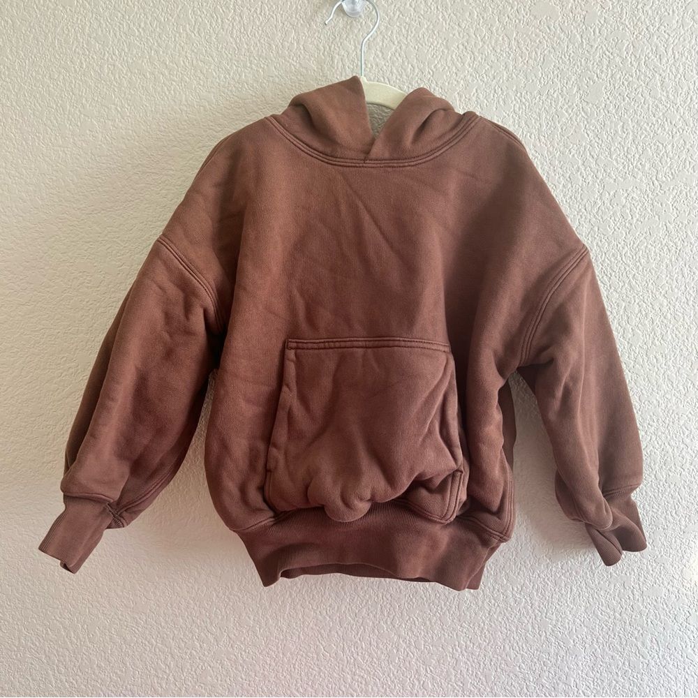 Yeezy Cotton Hooded Sweatshirt Brown Unisex XS 4-5 Years EUC